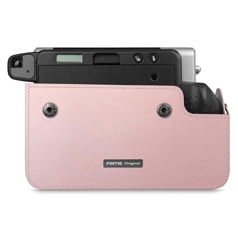 Protective Case Compatible with Fujifilm Instax Wide 300 Instant Film Camera - Premium PU Leather Protective Bag Cover w/Removable Strap, Rose Gold