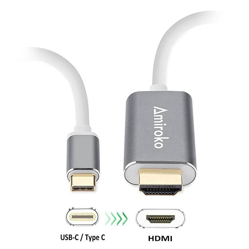 USB C to HDMI Cable  USB 31 Type C Thunderbolt 3 Compatible to HDMI 4K Cable Adapter for MacBook Pro Dell XPS 1315 Galaxy S8S8+Note 8 etc to HDTV Monitor Projector 6FT Gray
