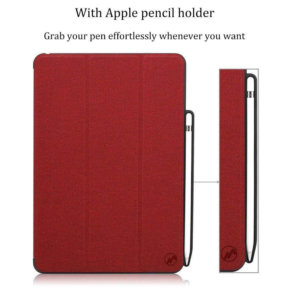 Maxace iPad Air 3rd Generation 2019 Case, Auto Sleep/Wake, with Apple Pencil Holder, Smart Stand Folio Cover for iPad Air 3rd Gen 2019/iPad Pro 10.5 2017 - Red