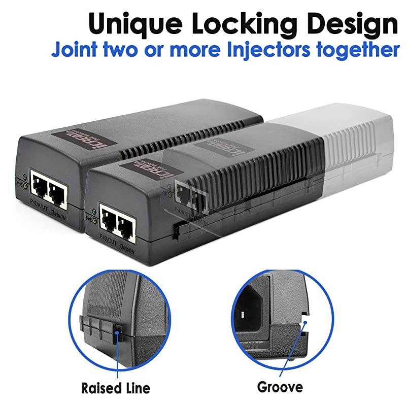 Gigabit POE Plus+ Injector 802.3at 30W Power Over Ethernet up to 120 Meters (390 Feet), PSE-560065G