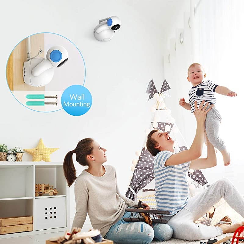 Upgraded Video Baby Monitor with Camera,  5" Color LCD Display Video Monitor with Audio, 1000 Ft Distance, 5M Night Vision, 5 Lullabies, Two-Way Audio, VOX, Sound/Temp Alarm, Blue