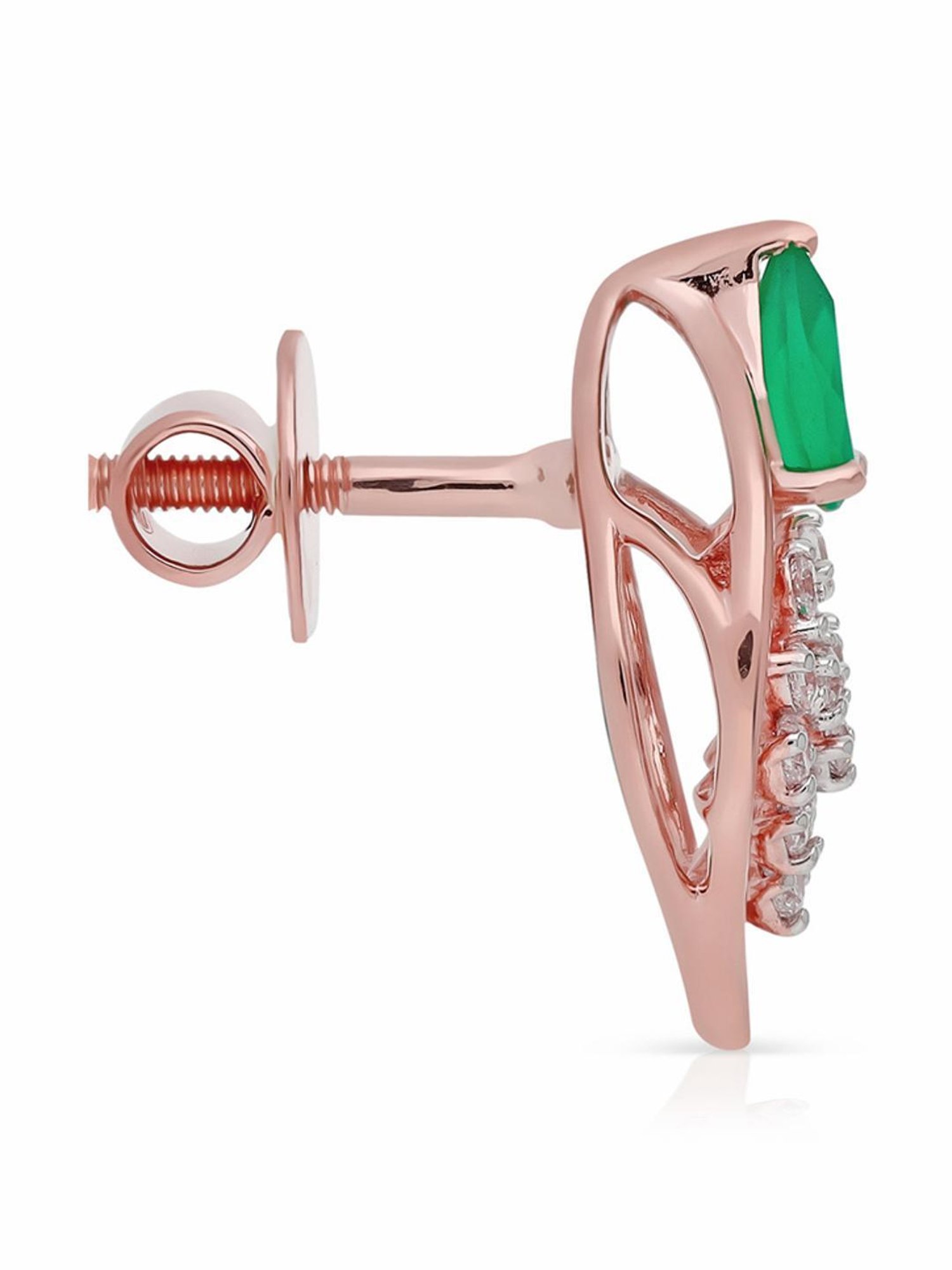 Malabar Gold and Diamonds 18k IGI Certified Diamond Rose Gold Stud Earrings for Women
