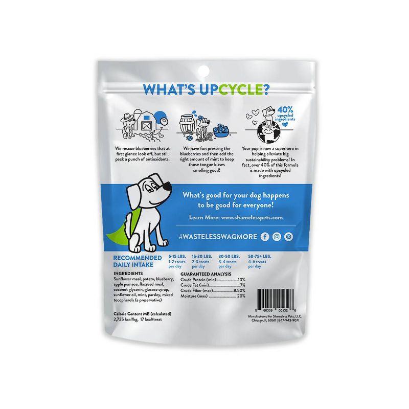 Shameless Pets Blueberry Treasure Flavor Soft Baked Chewy Dog Treats - 6oz