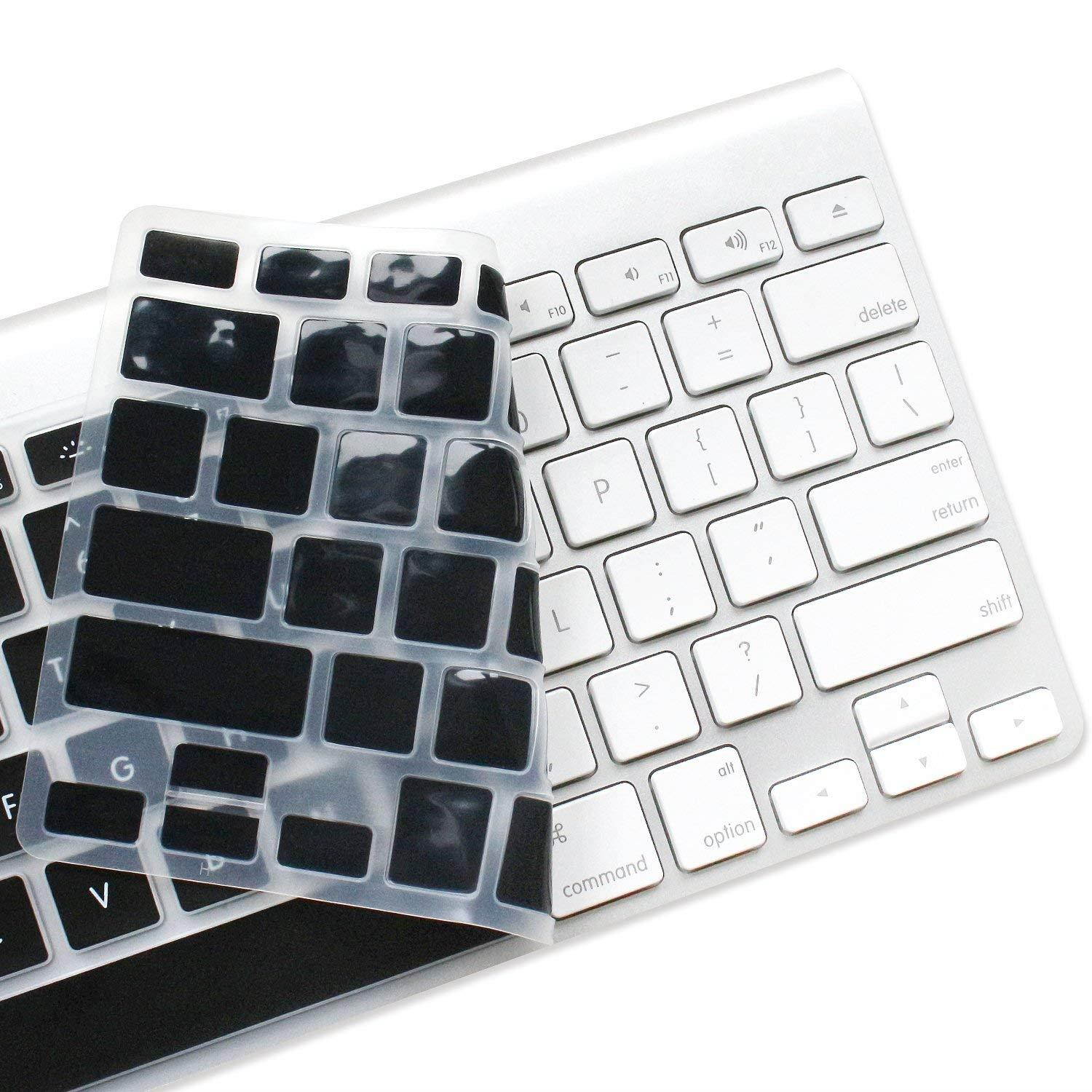 ProElife Ultra Thin Silicone Keyboard Protector Cover Skin for Apple Wireless Keyboard with Bluetooth MC184LL/B (A1314, U.S Layout), Black