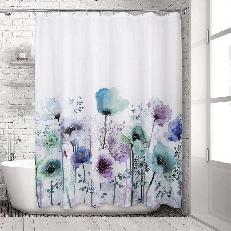 Blue Poppies Shower Curtain - Allure Home Creations