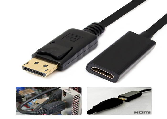 Displayport to HDMI Conversion Cable for PC HP/DELL1080P(black)