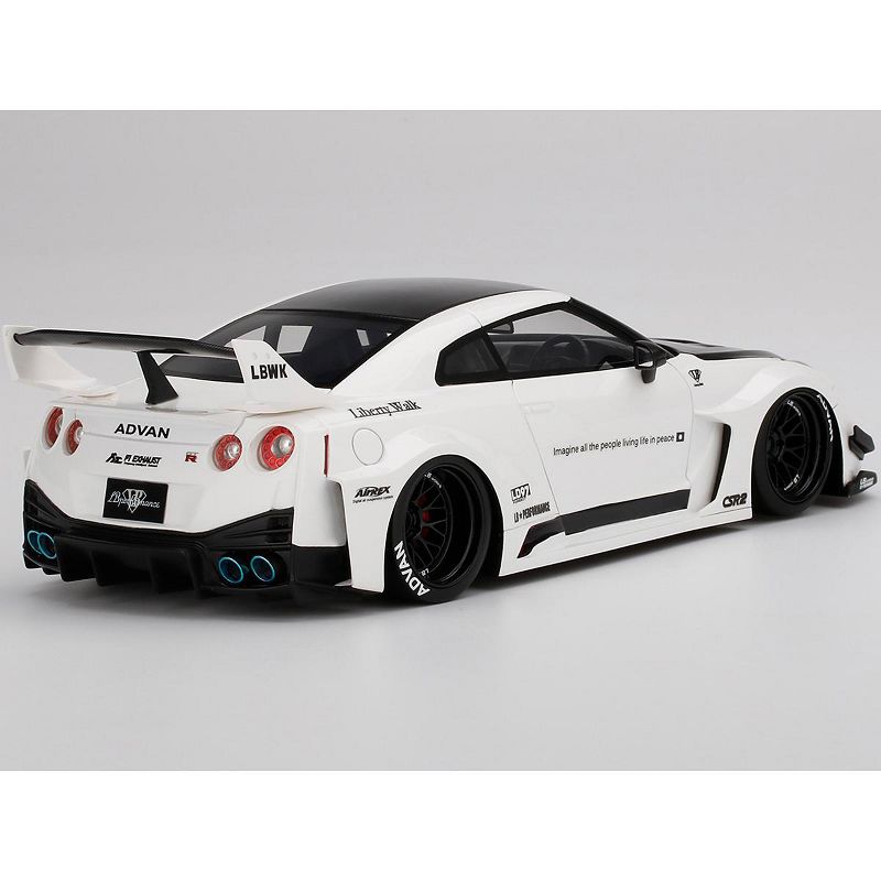 Nissan 35GT-RR LB-Silhouette WORKS GT RHD (Right Hand Drive) White and Black 1/18 Model Car by Top Speed