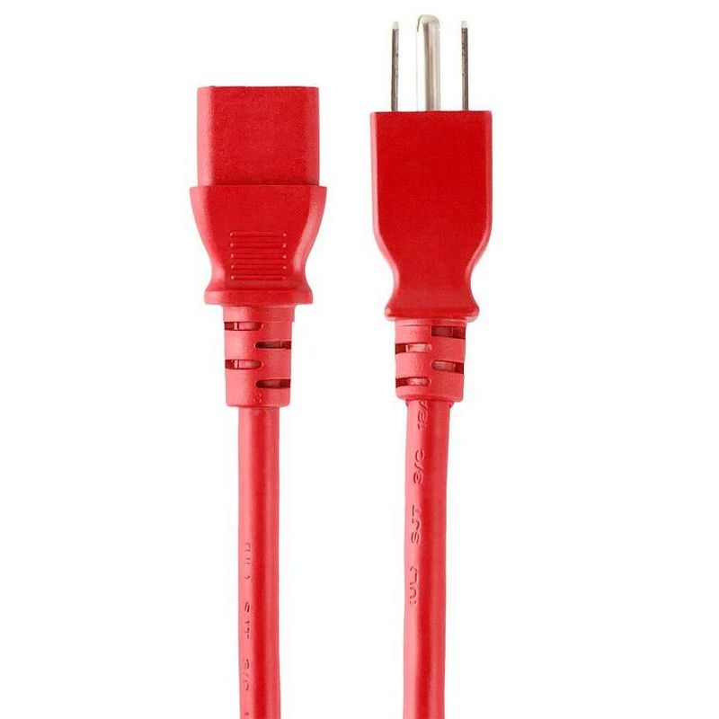 Monoprice Power Cable / Cord - 3 Feet - Red | 18AWG 3 Conductor PC Power Connector Socket 10A (NEMA 5-15P to IEC 60320 C13)