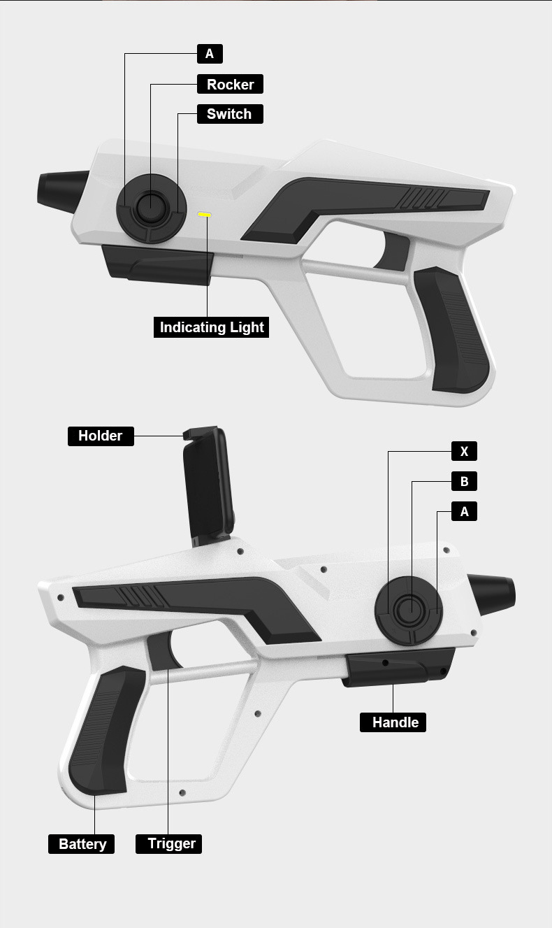 Smart Somatosensory AR Gun Pistol Bluetooth Handle Phone Game Augmented Reality Accurate Shooting Decompression Toys