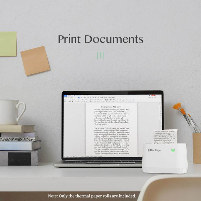 PeriPage 77 x 30mm Self-Adhesive Thermal Paper Sticker BPA-Free Printable Sticky Paper Roll Waterproof Oil-proof Friction-proof for PeriPage A9/A9s/A9 Pro/A9 Max/A9s Max Mini Pocket Mobile Printer, 3