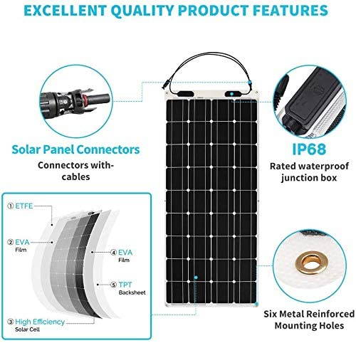 Renogy 100W 12V Flex Solar Bundle with 30A Dual Battery Charging Controller
