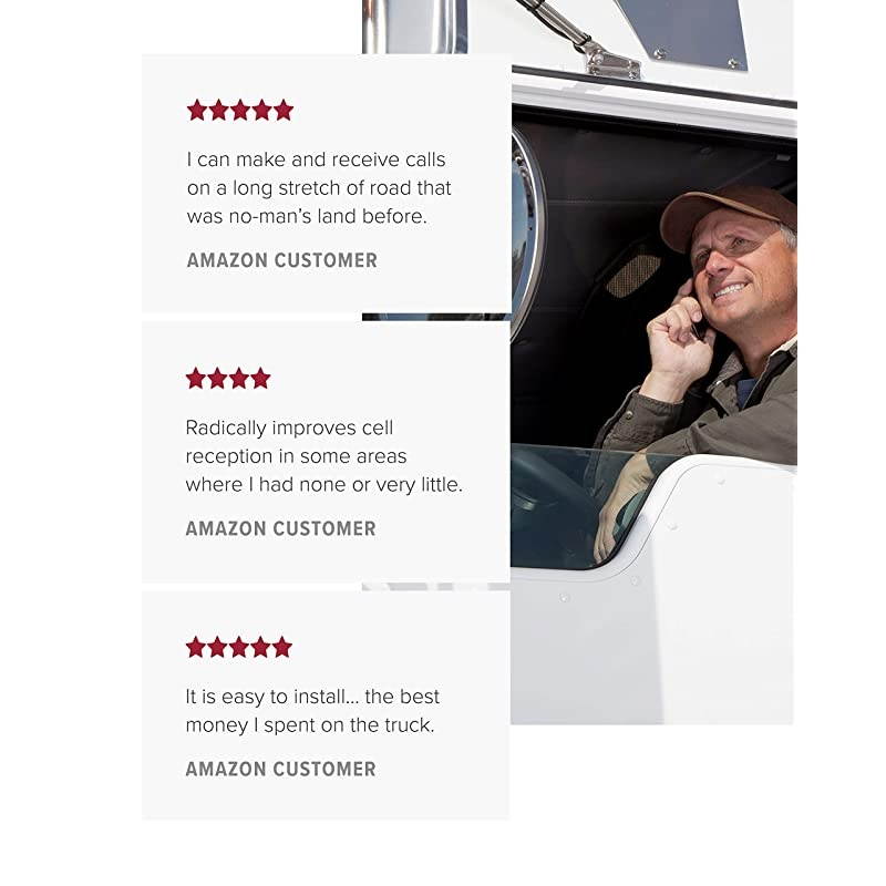 Drive Sleek OTR (470235) Truck Cell Phone Signal Booster | U.S. Company | All U.S. Carriers - Verizon, AT&T, T-Mobile, Sprint & More | FCC Approved