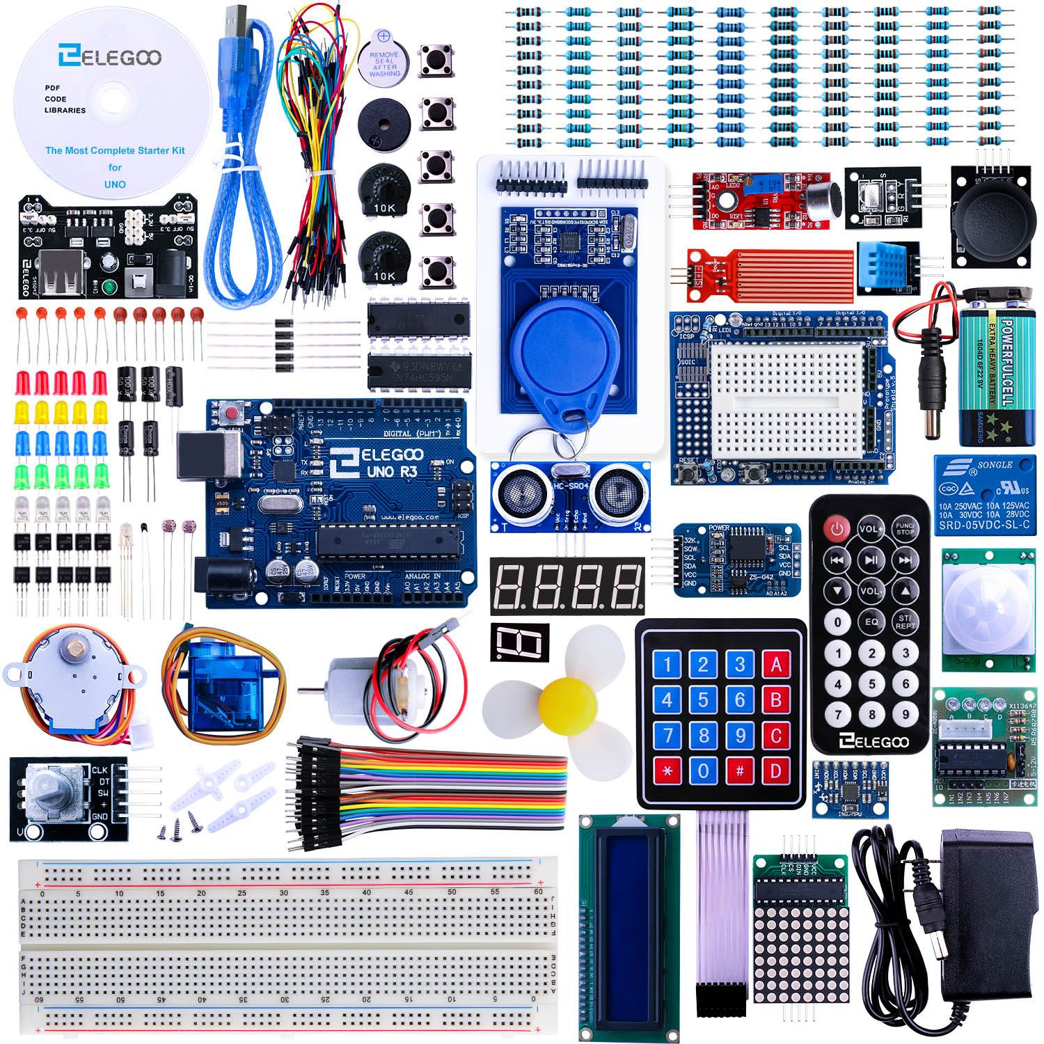 Elegoo For Arduino UNO R3 Project Most Complete Starter Kit w/ Tutorial for  MEGA2560 UNO NANO (63 Items)