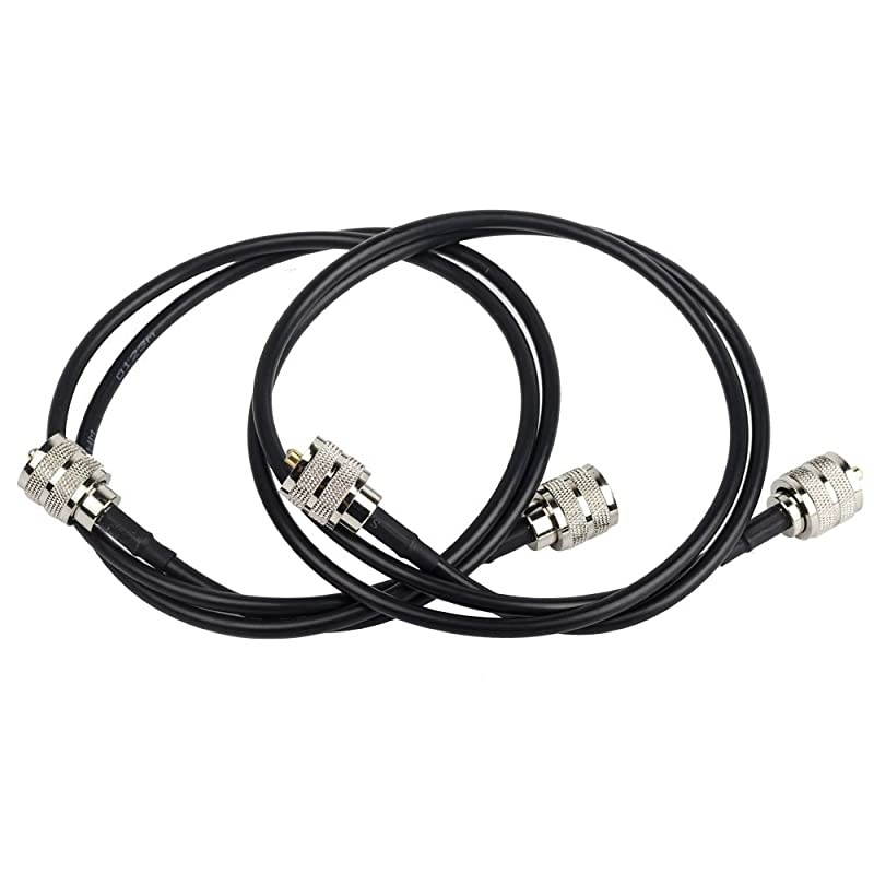 TM 2pcs Rg58 Coax UHF Pl259 Male to Male Antenna Cable Coaxial Cable pl259Coax Jumper Cable3ft36inch1m RF Coaxial Cable Adapter Assembly