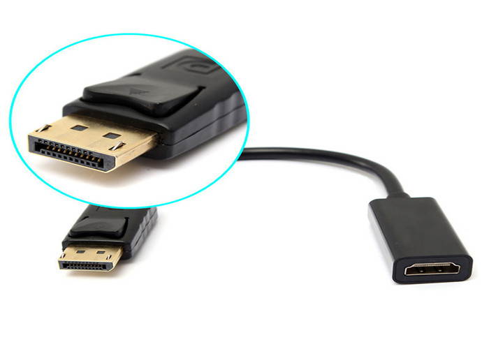 Displayport to HDMI Conversion Cable for PC HP/DELL1080P(black)