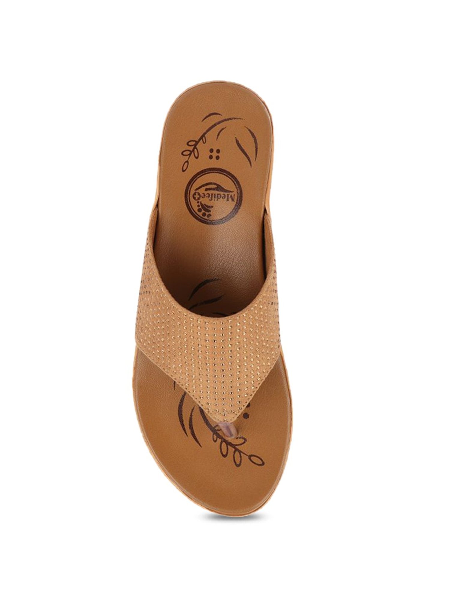 MediFeet Women's Beige Thong Sandals