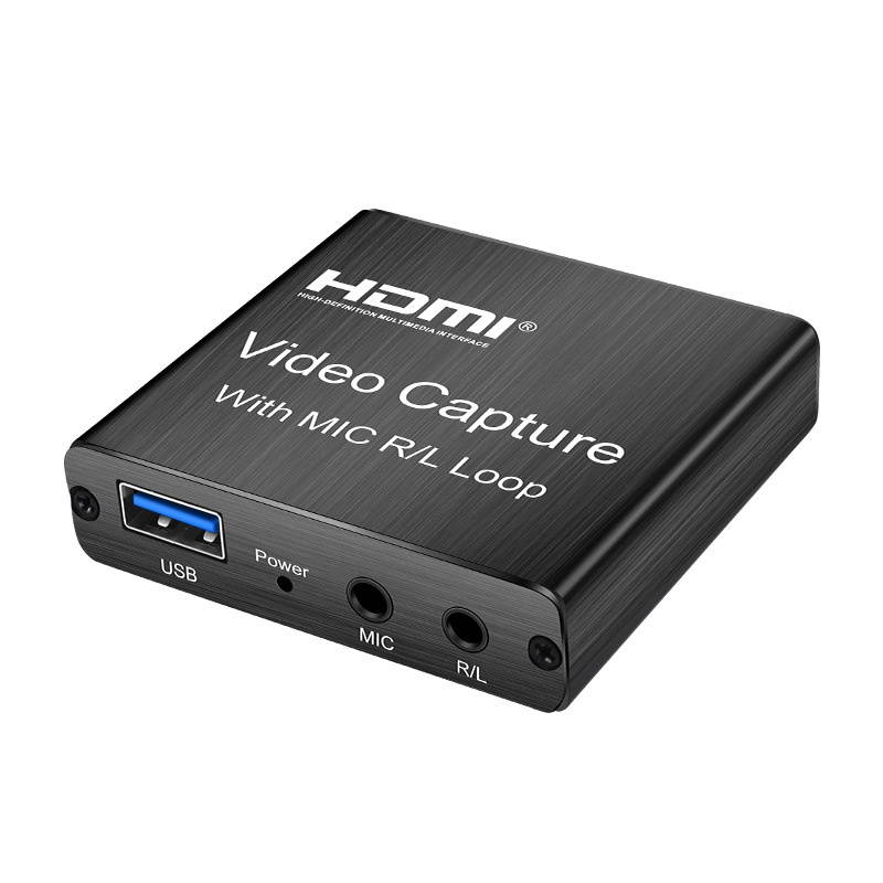 HDMI Video Capture Card HD 4K 1080P 30fps Loop Out USB 2.0 Audio Video Recorder With Mic For Game Live Streaming Video Conference For Xbox PS5 For Nintendo Switch