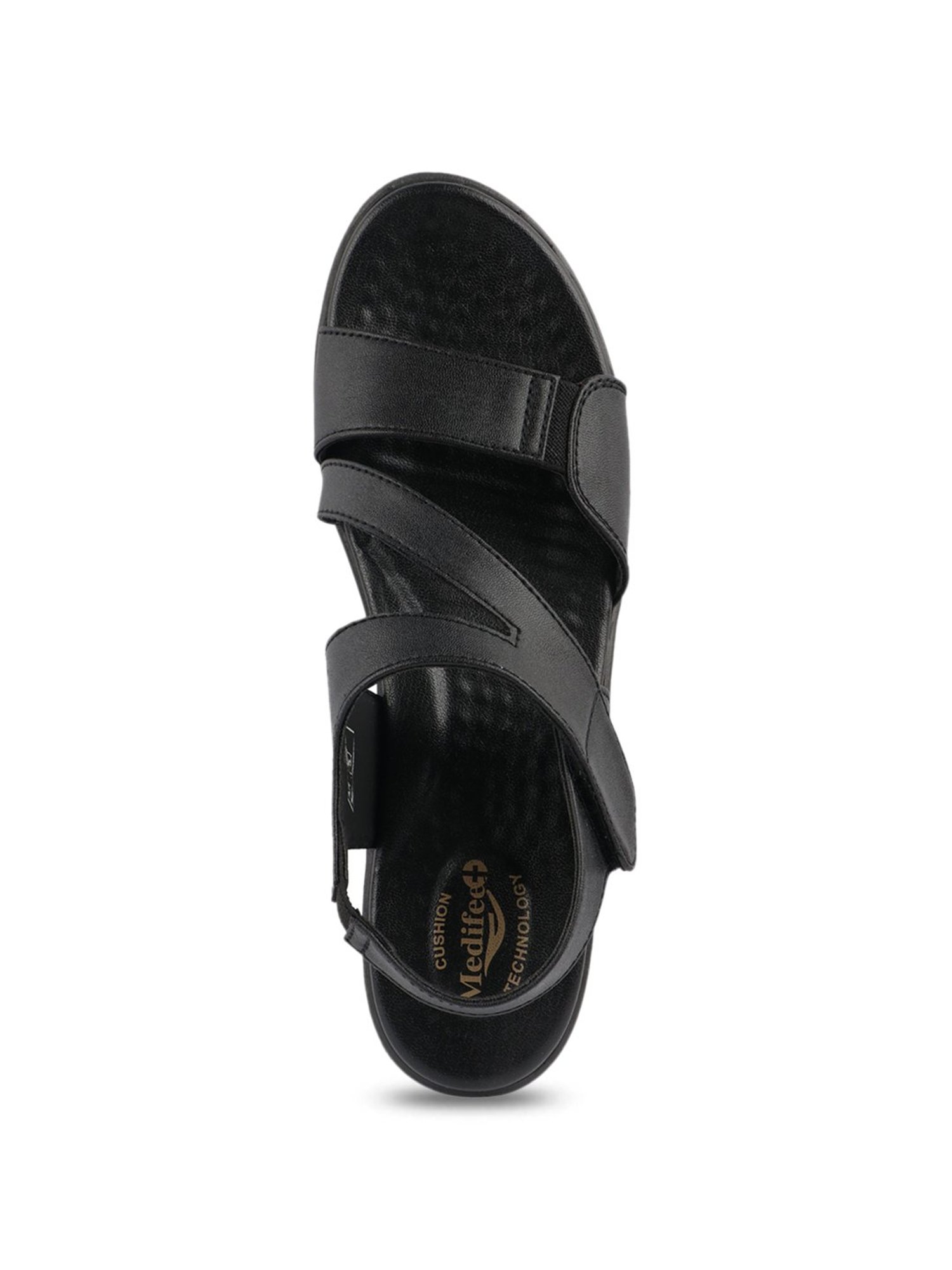 MediFeet Women's Black Ankle Strap Sandals