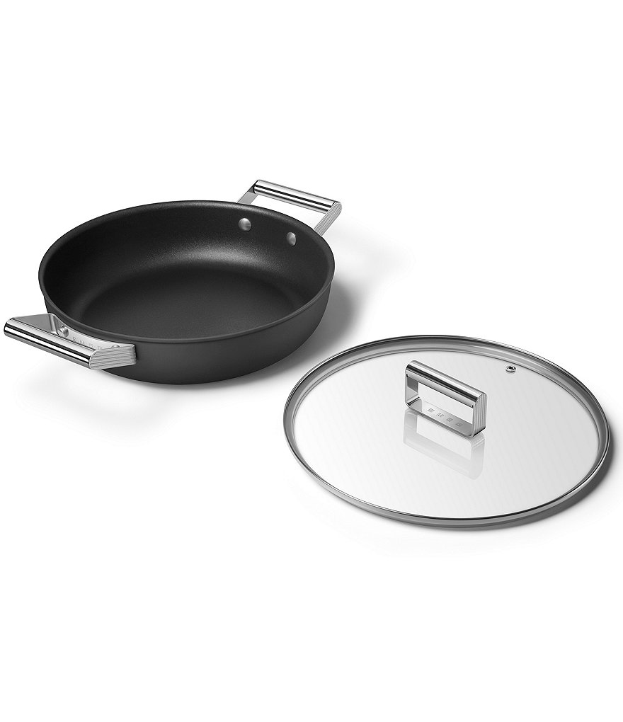 Smeg 50's Retro Style Nonstick 4-Quart Covered Saute and Brasier Pan