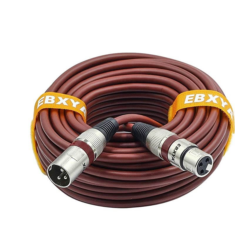 XLR Microphone Cable 50 Ft Colored 3 Pin XLR Patch Cable Cords Premium DMX Cable 50 Feet Brown
