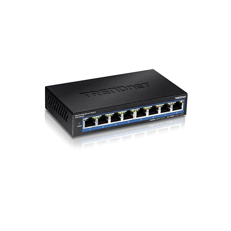 8-Port Gigabit EdgeSmart Switch, 8 x Gigabit Ports, 16Gbps Switch Capacity, Ethernet Network Desktop Switch, Managed Gigabit Switch, Metal, Fanless, Lifetime Protection, Black, TEG-S80ES