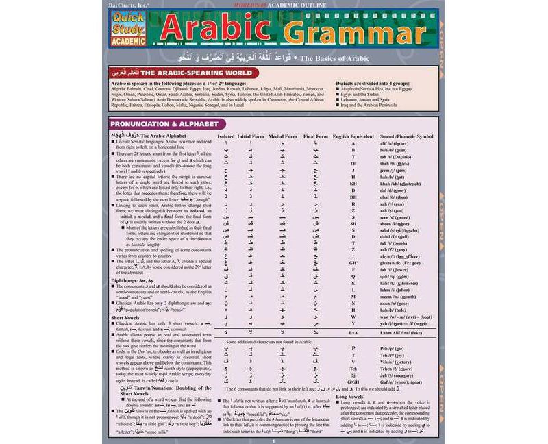 Arabic Grammar - (Quickstudy: Academic) by  Joseph Levi (Poster)