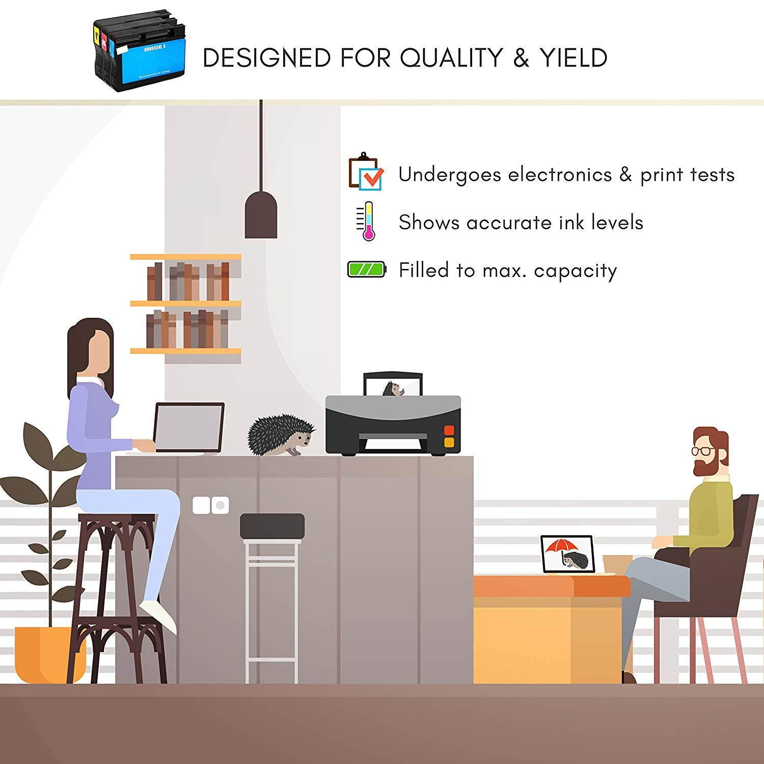 Limeink Compatible Ink Cartridge Replacements 932XL & 933XL High Yield (4 Black / 2 Cyan / 2 Yellow / 2 Magenta, 10 Pack)