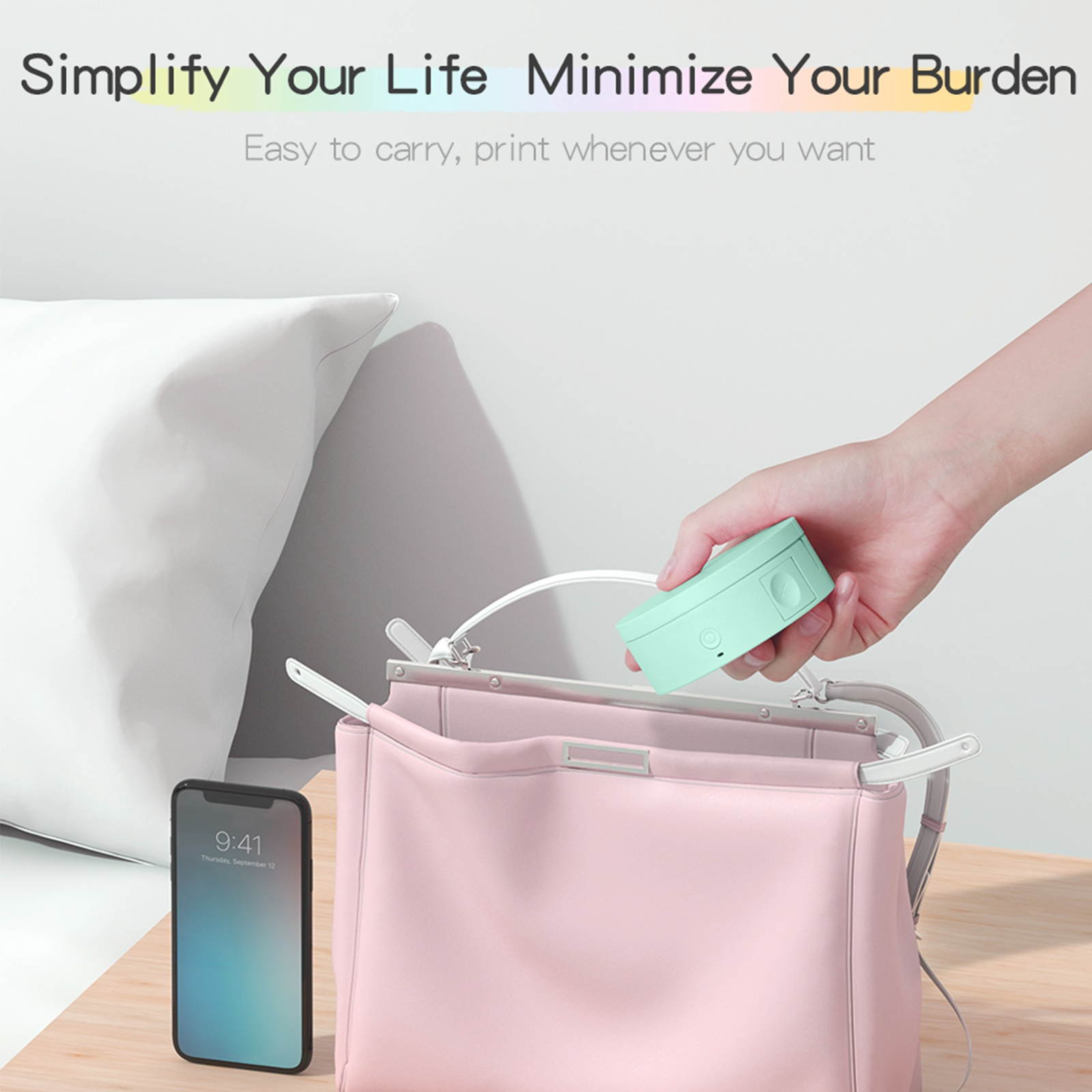 PeriPage L1 Mini Pocket BT Label Maker Sticker Inkless Portable Thermal Label Printer with 1 Roll White Paper Tape Compatible with iOS Android Smartphone for Home Office School Retail Store Name Price