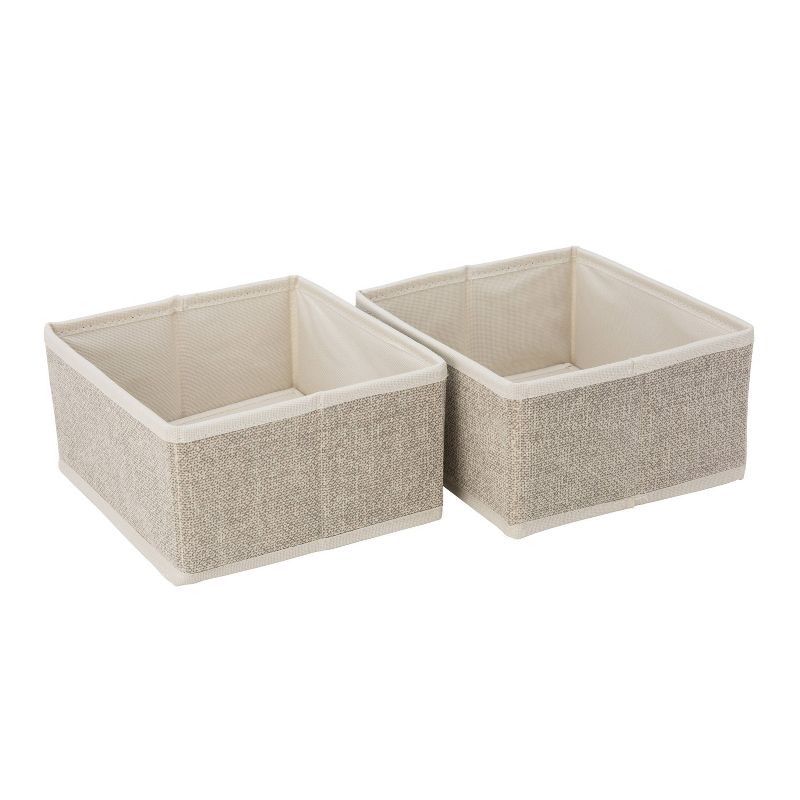 Simplify Medium 2pk Square Compartment Drawer Organizer Faux Jute