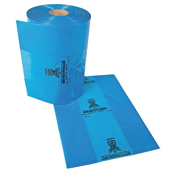 ARMOR POLY PVCIBAG4MB584880 58" x 48" VCI Bags, 4 mil, Blue, PK 25
