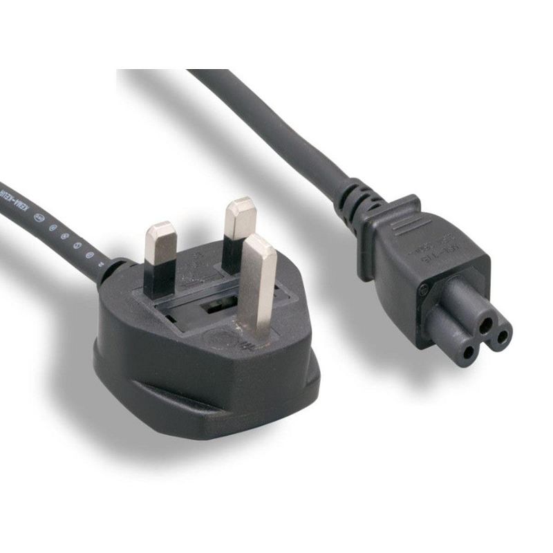Monoprice Power Cord - 6 Feet - Black | BS 1363 (UK) to IEC 60320 C5, 18AWG, 5A, 250V, 3-Prong With Fuse