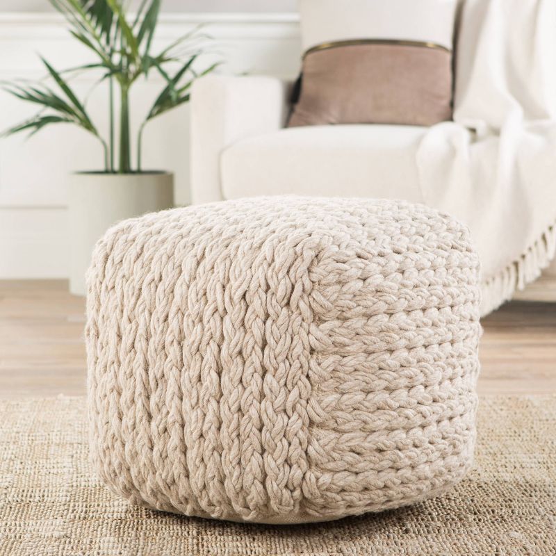 16&#34; Scandinavia Pouf Soft Taupe - Jaipur Living