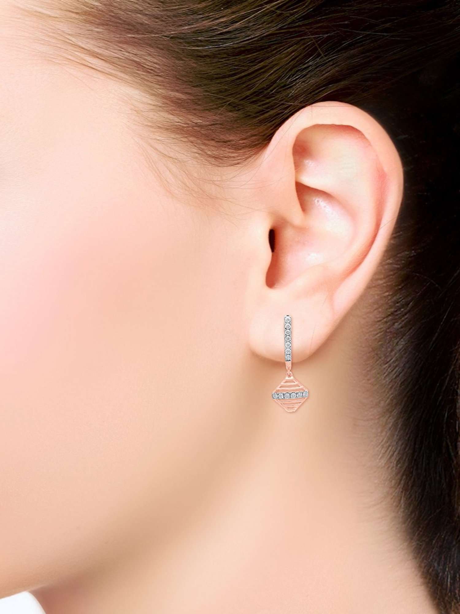 Malabar Gold and Diamonds 18k Rose Gold Drop Earrings