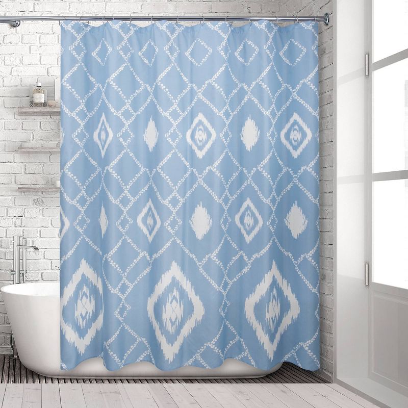 Coastal Ikat Shower Curtain Blue - Allure Home Creations