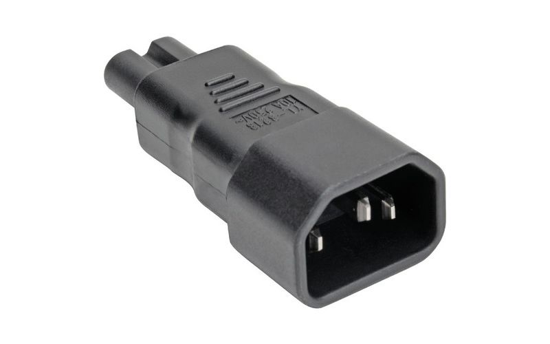 Tripp Lite IEC C14 to IEC C7 Power Cord Adapter - 10A, 250V, Black - 1 x IEC 60320 C14 Male, 1 x IEC 60320 C7 Female - 250 V AC / 10 A