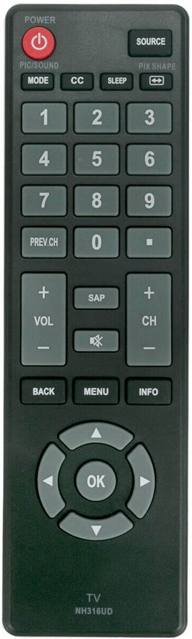 NH316UD Replace Remote Control fit for Sanyo LED LCD TV HDTV FW32D06F FW32D08F FW40D06F FW43D25F FW40D36F FW40D48F FW55D25F FW50D36F FW50D48F FW32D06FB FW32D08FB FW40D06FB FW40D36FB FW40D48FB