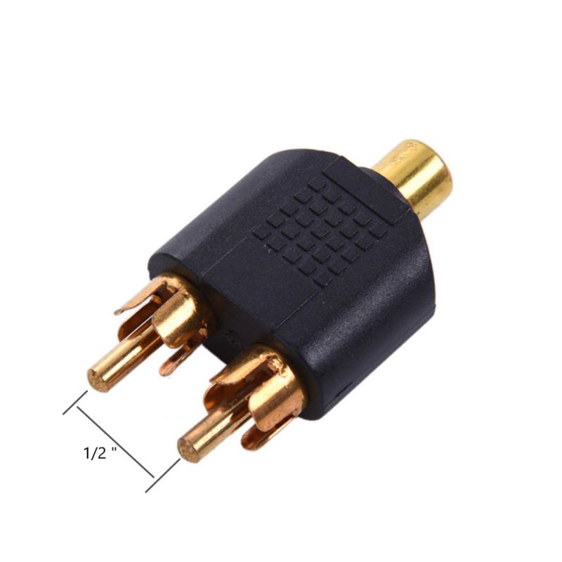 Atmoz Ultra Subwoofer Cable (10 Feet) Double Shielded Oxygen Free Copper Conductors with Gold-Plated Connectors with Split-tip Center pins. RCA Y-Adapter/Splitter Included