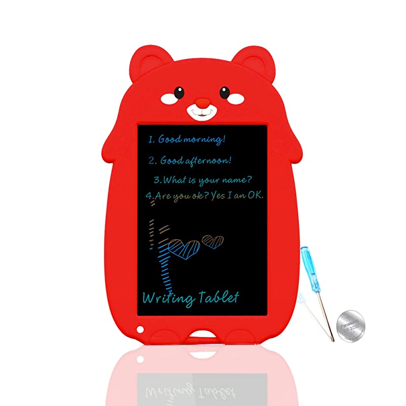 LCD Writing Tablet for Birthday GiftKids Toy 85 Inch Colorful LCD Writing Tablet Electronic Writings Pads Drawing Gifts for Kids Office Blackboard Erase Button Lock IncludedRedMc