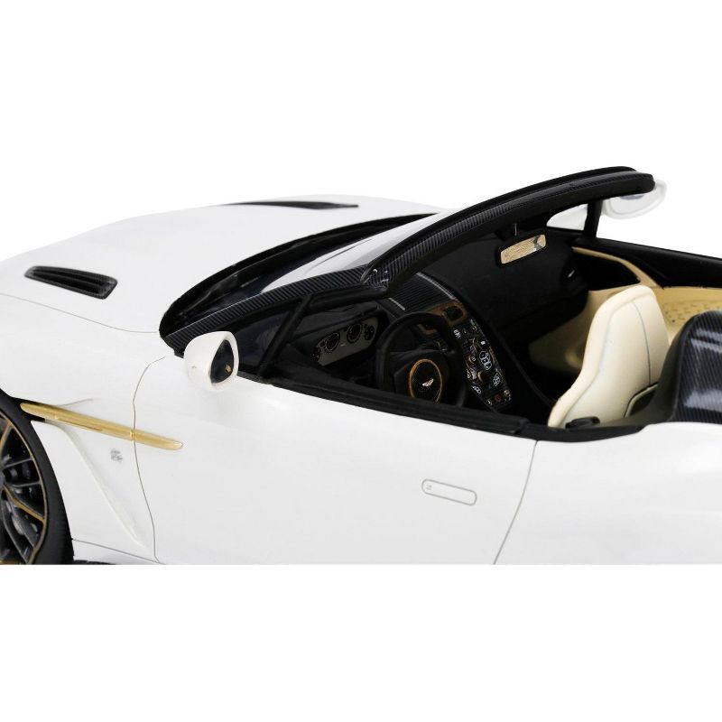 Aston Martin Vanquish Zagato Speedster Escaping White 1/18 Model Car by Top Speed