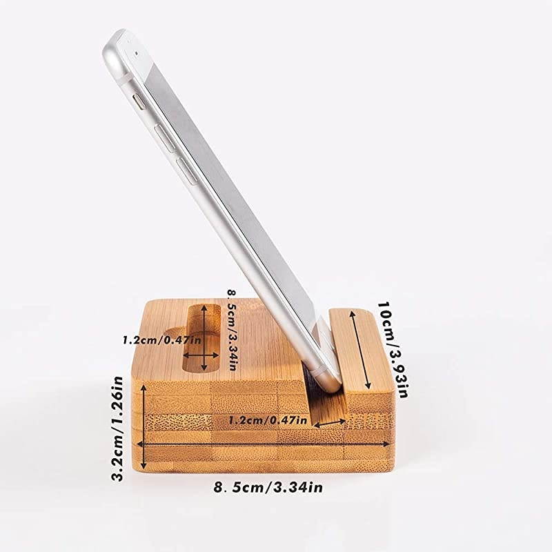 Cell Phone Stand with Sound AmplifierNatural Bamboo Wooden Desktop Mobile Phone Holder Sound Stand