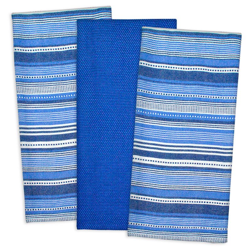 3pk Urban Striped Kitchen Towels Nautical - Design Imports