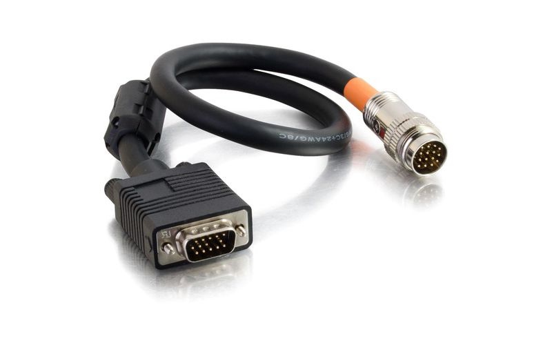 C2G 1.5ft RapidRun VGA (HD15) Flying Lead - 1.50 ft Proprietary/VGA Video Cable for Projector, Interactive Whiteboard, Audio/Video Device, Notebook