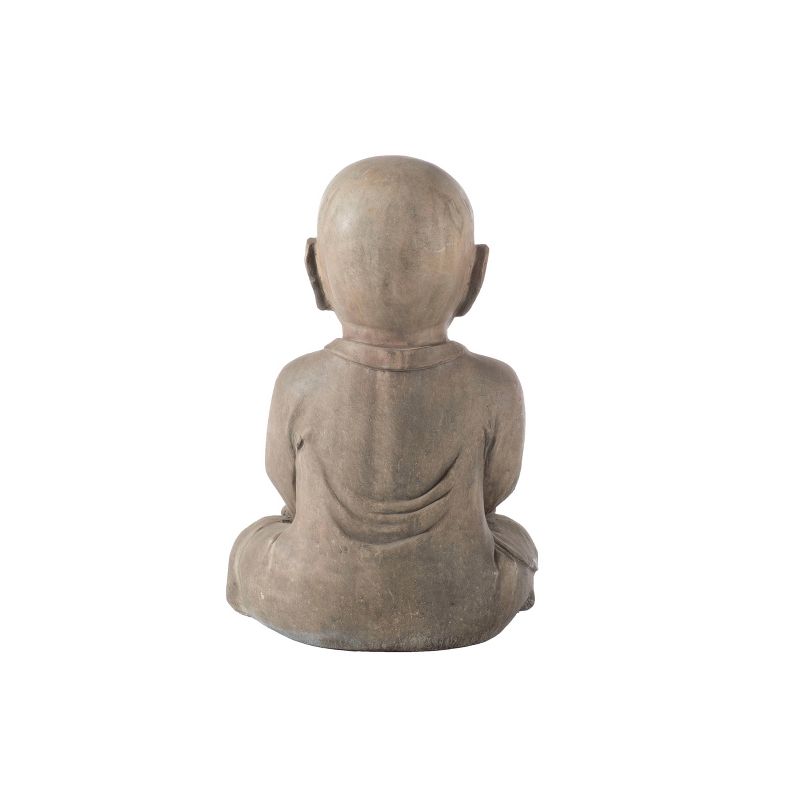 15.75&#34; Indoor/Outdoor Resin Praying Buddha Garden Statue Brown - Alfresco Home LLC