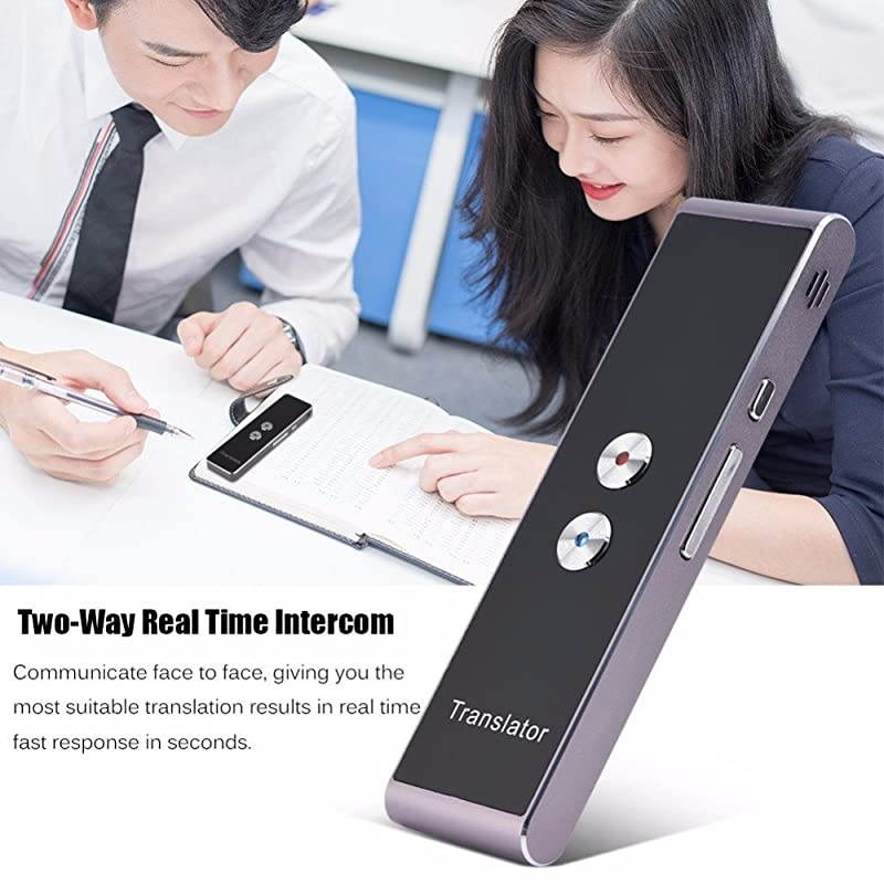 Voice Translator Portable Intelligent Two-Way Real time Speech Translator Bluetooth 2.4G Interpreter Support 30+ Languages Translation, for Learning Travelling Business and Meeting (Gold)