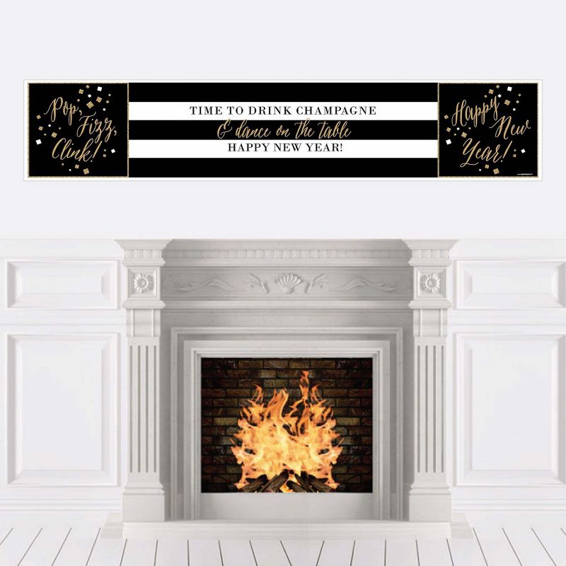 Big Dot of Happiness New Year's Eve - Gold New Years Eve Party Decorations Party Banner