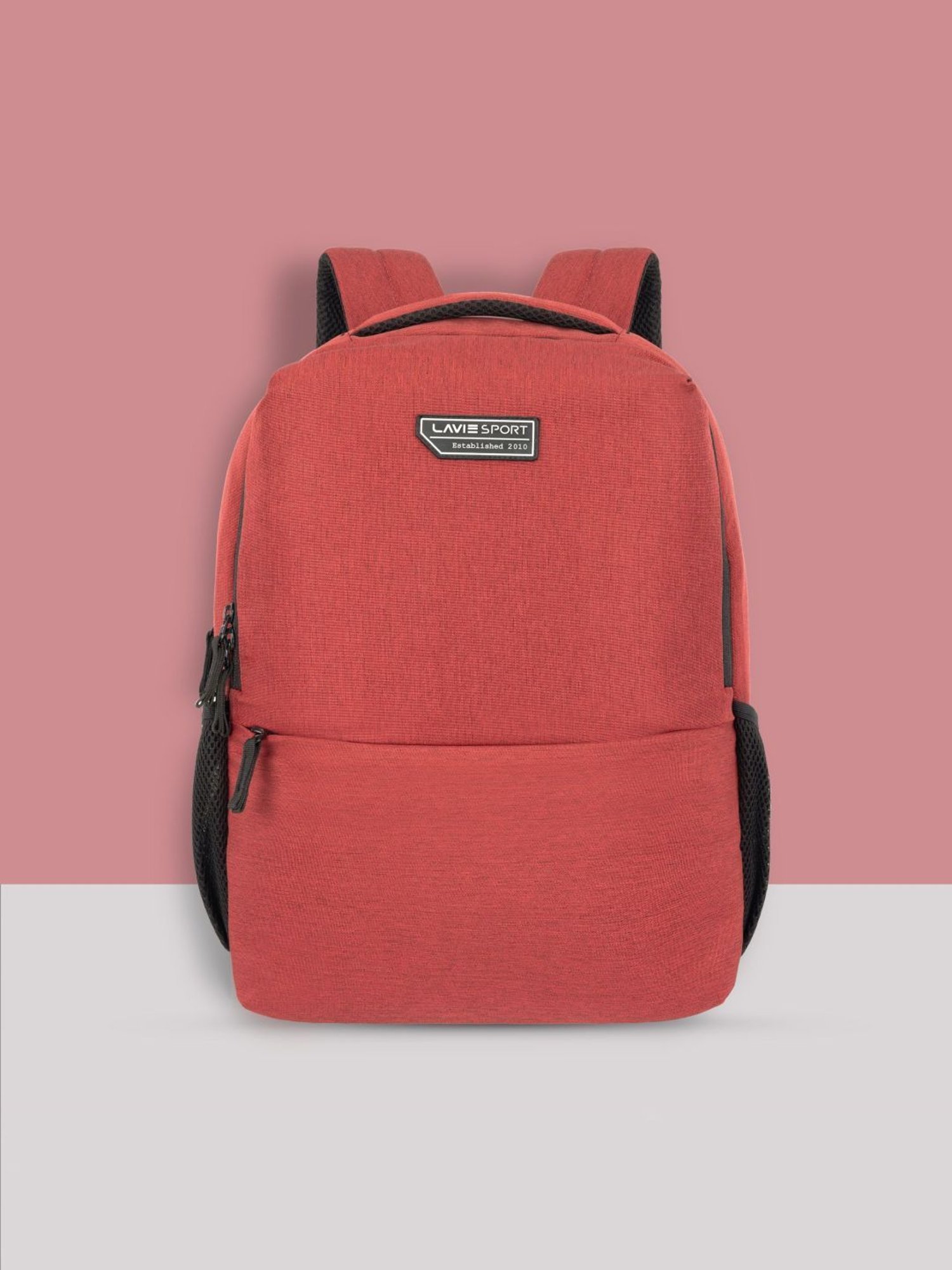 LAVIE SPORT Red Polyester Solid Laptop Backpack - 21 Ltrs