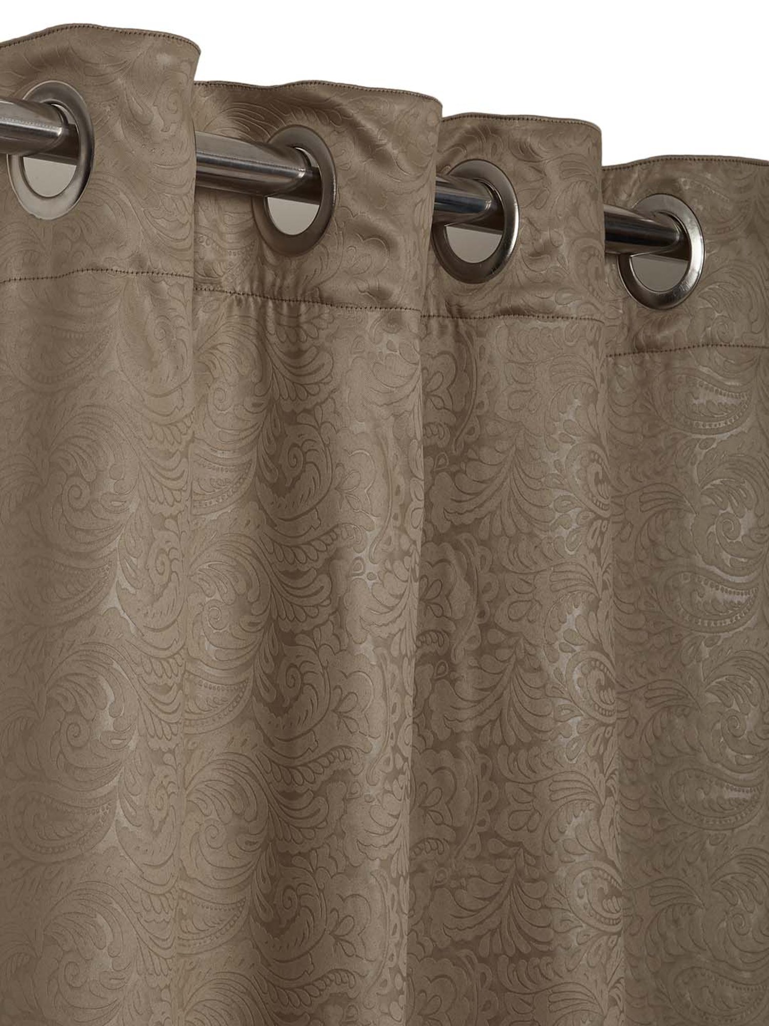 Swayam Brown Paisley J&B Blackout Eyelet Door Curtain - Single Piece (7 Ft)