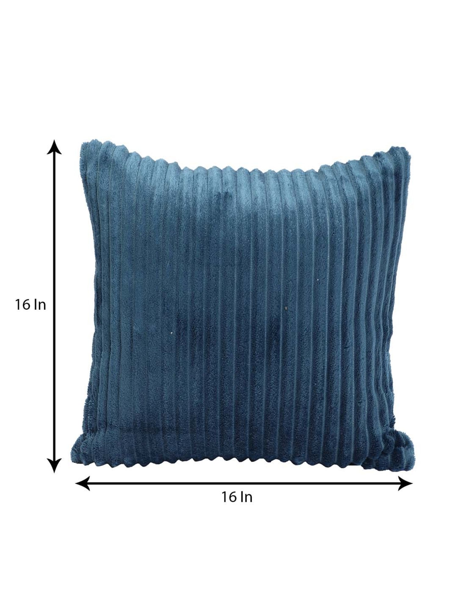 MFD HOME Furnishing Blue Velvet Cushion Cover - Set of 1