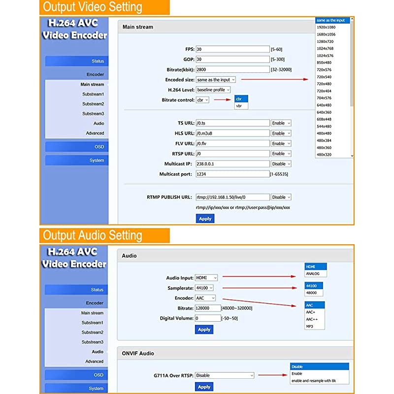 H.264 HDMI IP Video Streaming Encoder WiFi HD Video to RTMP RTMPS RTSP ONVIF HLS SRT Encoder for Facebook YouTube Twitch Live Streaming Broadcast