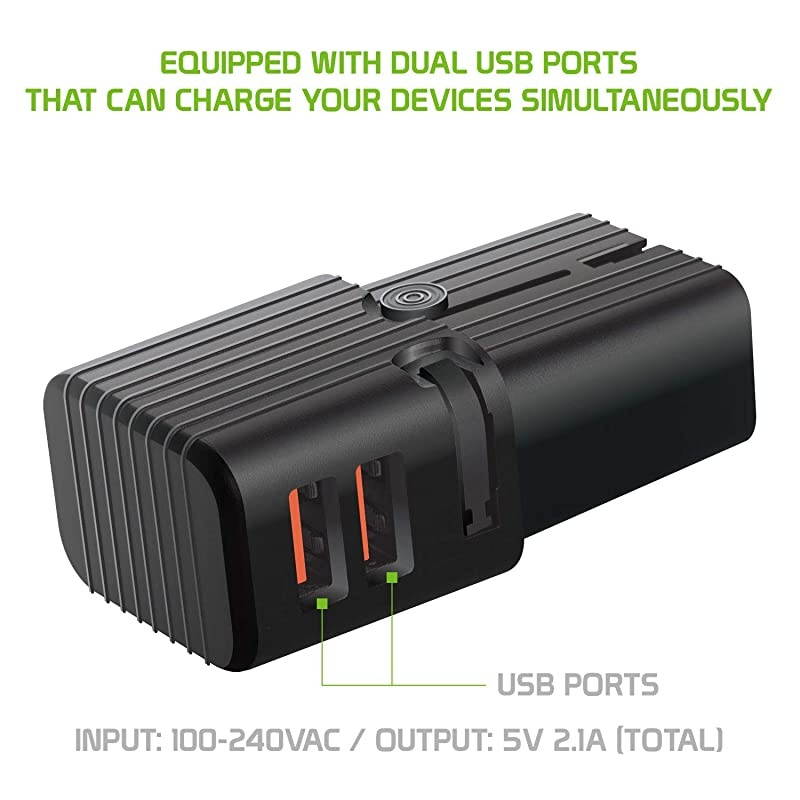 Power Adapter Worldwide Travel US Europe Australia Asia The UK amp More Pocket Size Universal Plug with Dual USB Input Ports for Tablets IPad Laptops Power Banks Smartphone etc
